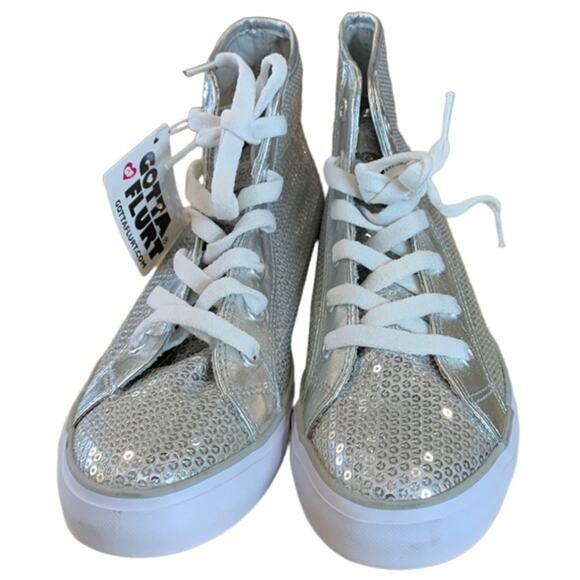 Gotta Flurt. Girls high top glitter Lace-up sneakers size size 2 - Picture 6 of 6